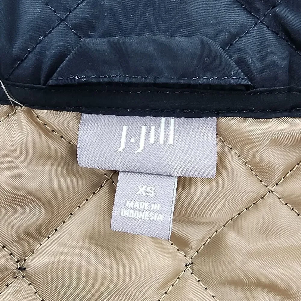 J Jill Vest Womens XS Black Heritage Quilted Button Down Lined Outdoor Hiking - Picture 2 of 16